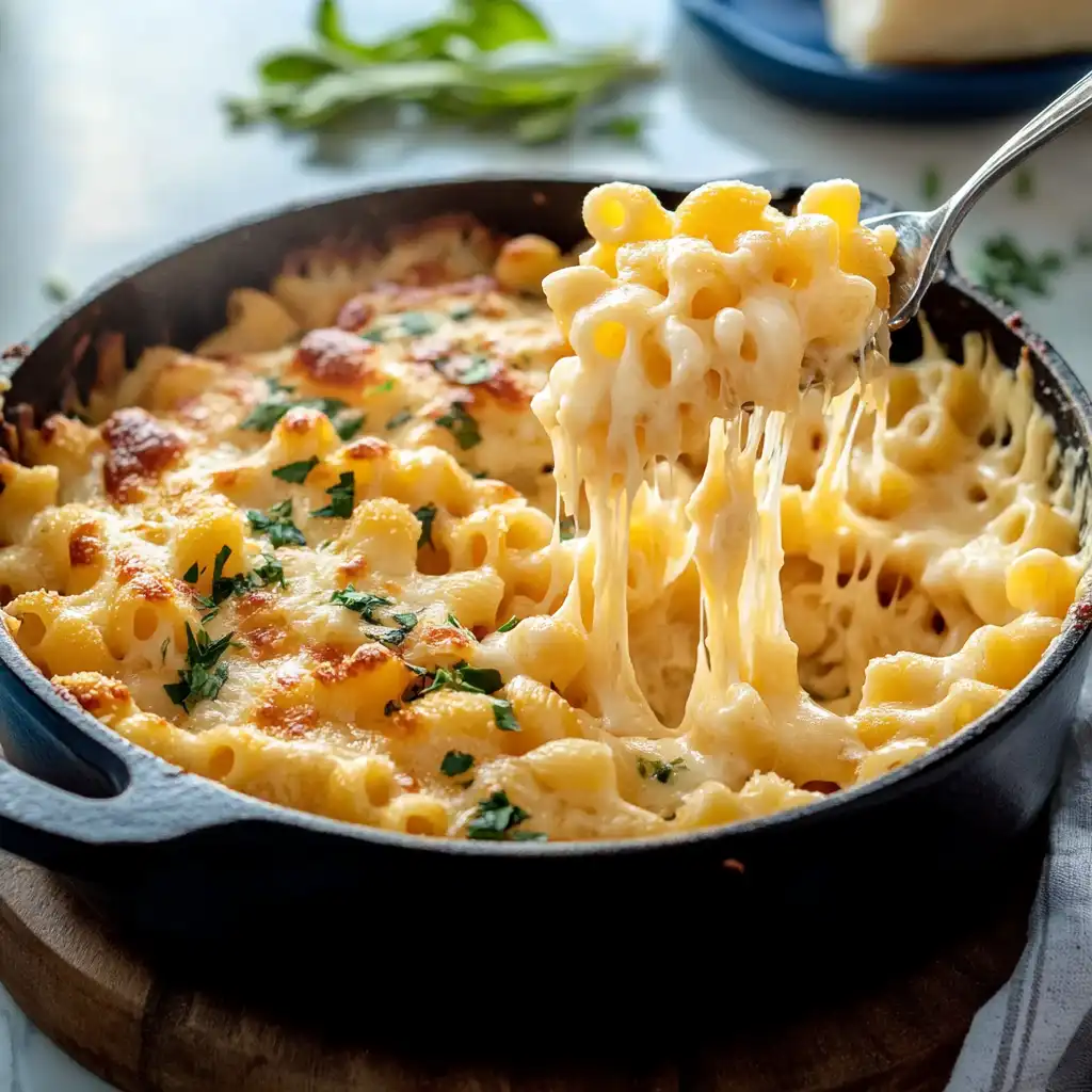A bowl of creamy mac and cheese featuring elbow macaroni.