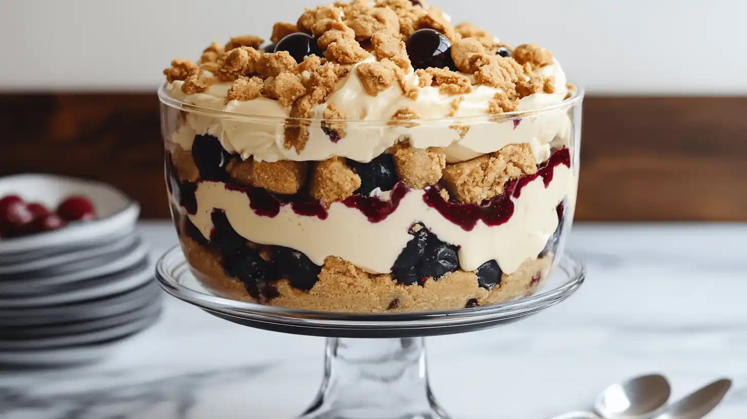 Peanut Butter & Jelly Cookie Dough Trifle