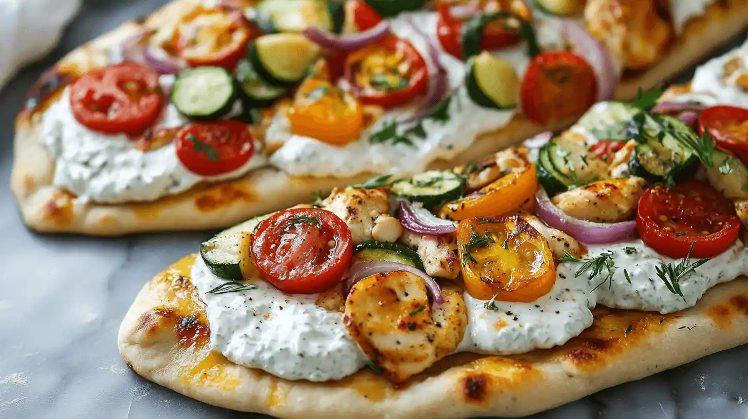 Tzatziki Chicken & Veggie Naan Pizza
