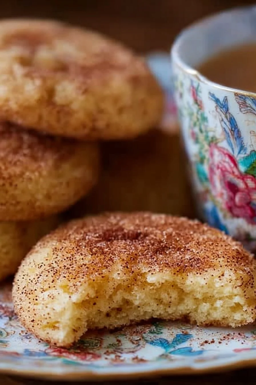 Soft and chewy snickerdoodle cookies dusted with cinnamon sugar