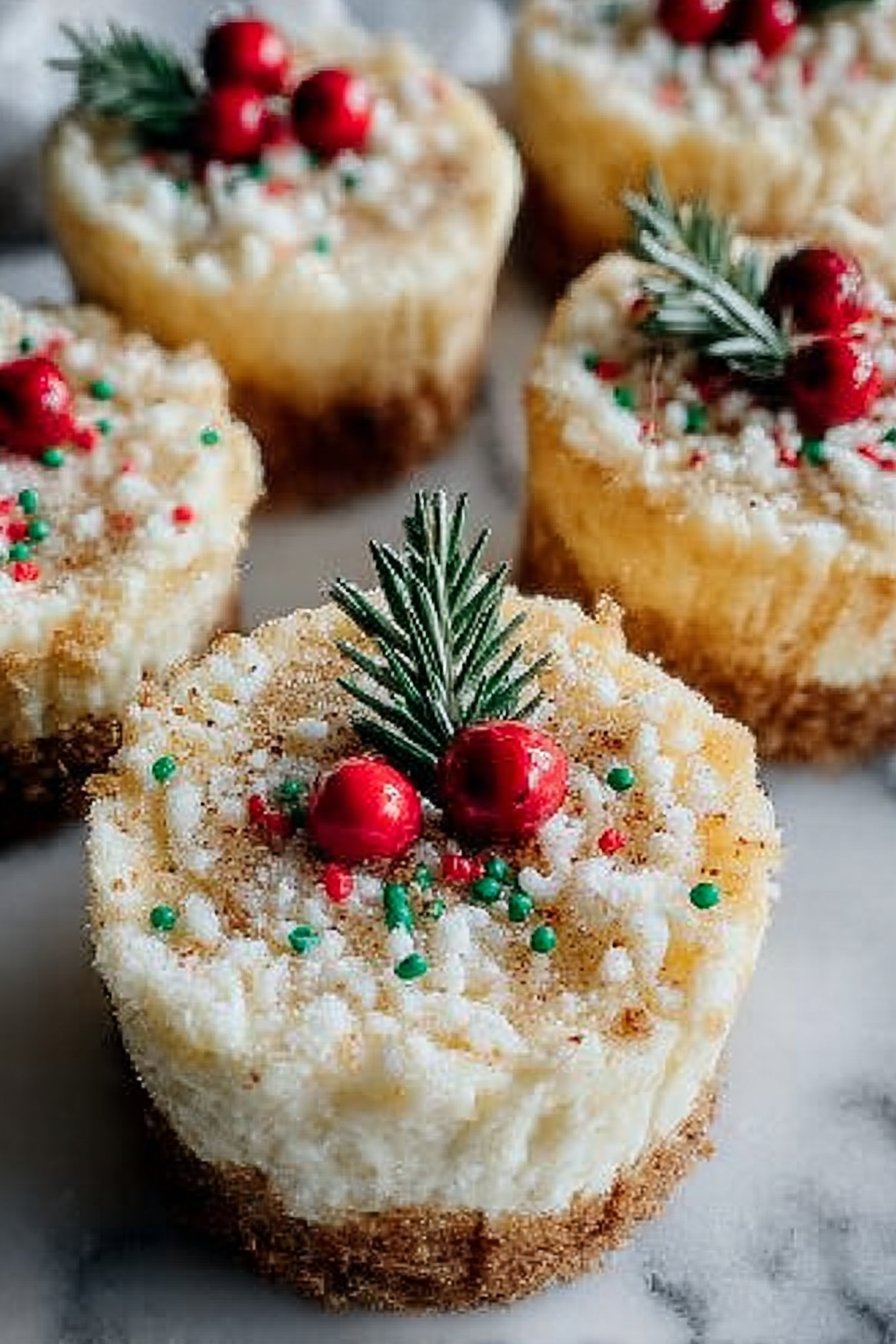 Mini Christmas Cheesecakes