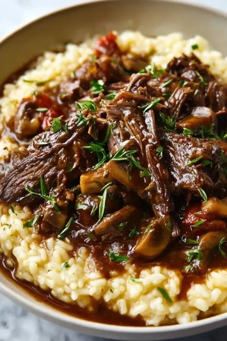 Cozy Slow Braised Pot Roast With Creamy Parmesan Risotto Recipe