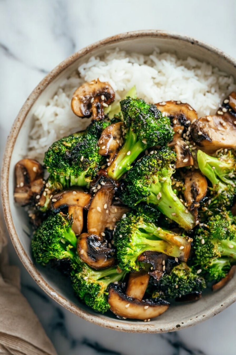 Vegan Broccoli and Mushroom Stir Fry