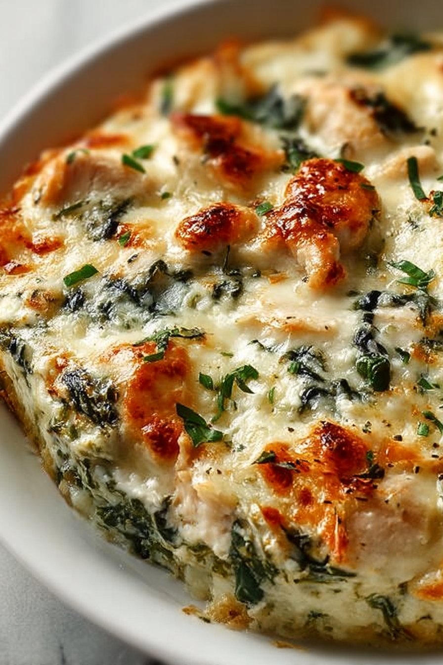 Chicken and Spinach Casserole with Cream Cheese