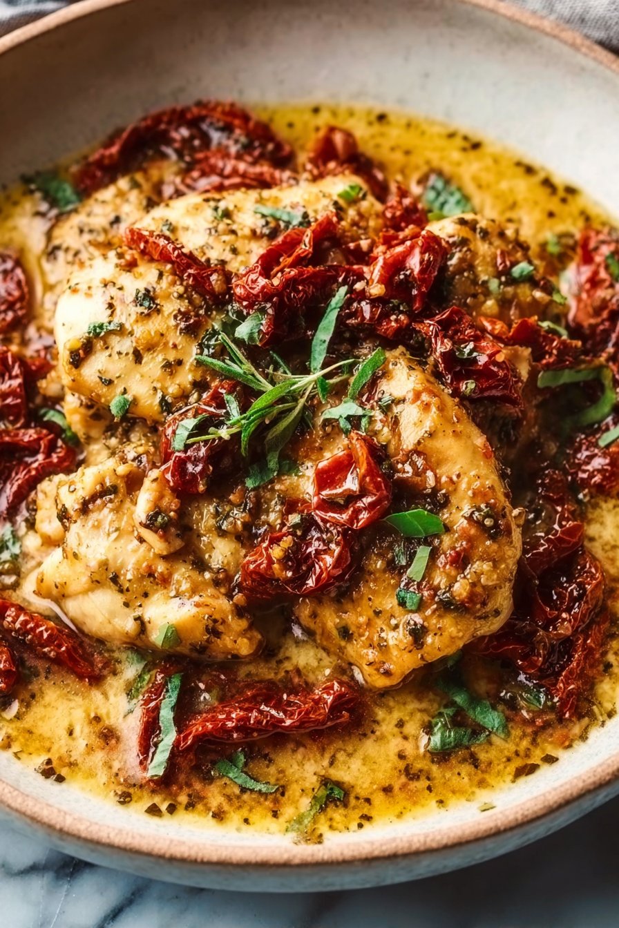 Crockpot Chicken with Sun-Dried Tomatoes
