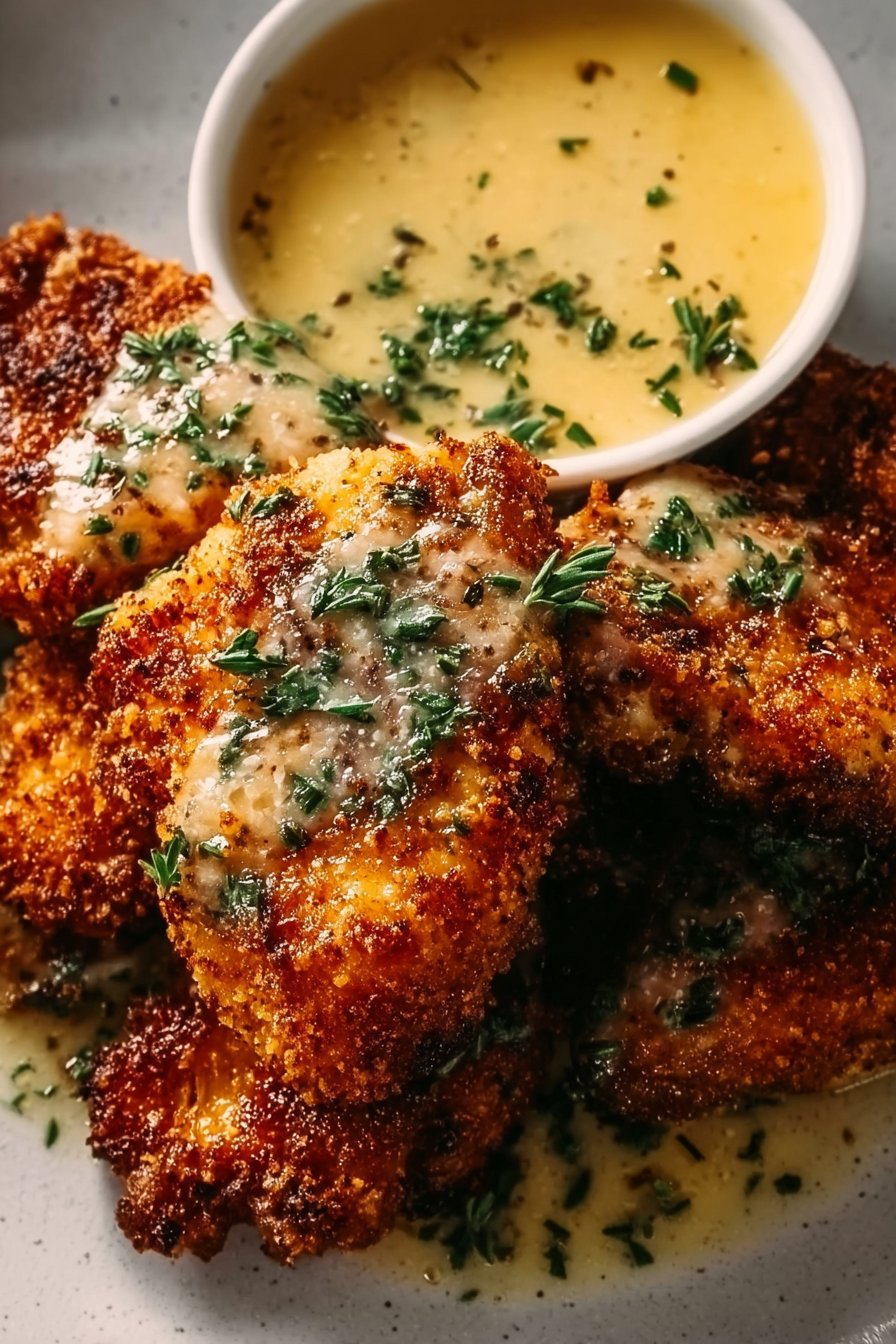 Breaded Chicken with Garlic Sauce