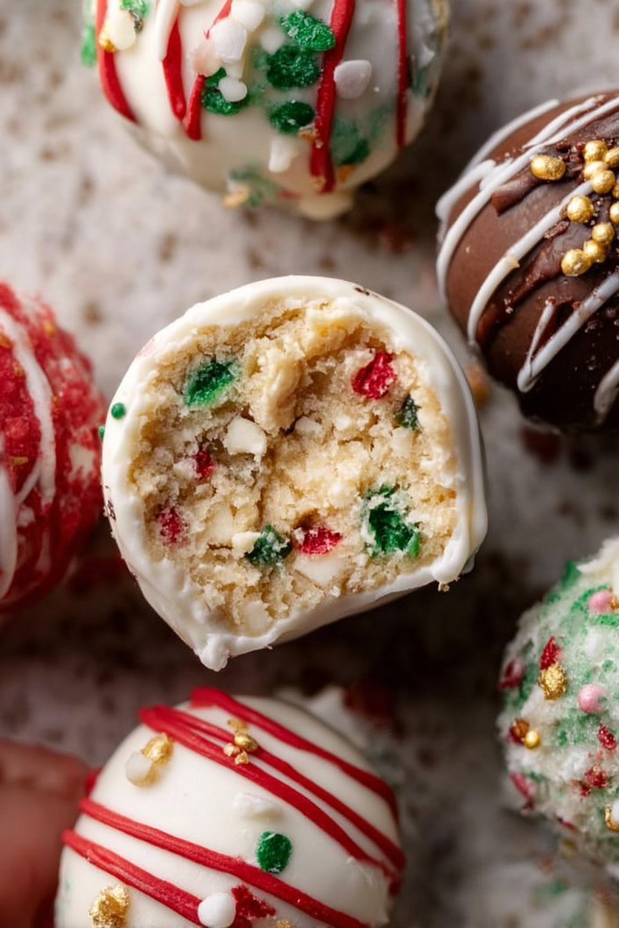 Christmas Tree Cake Truffles with Little Debbie Cakes
