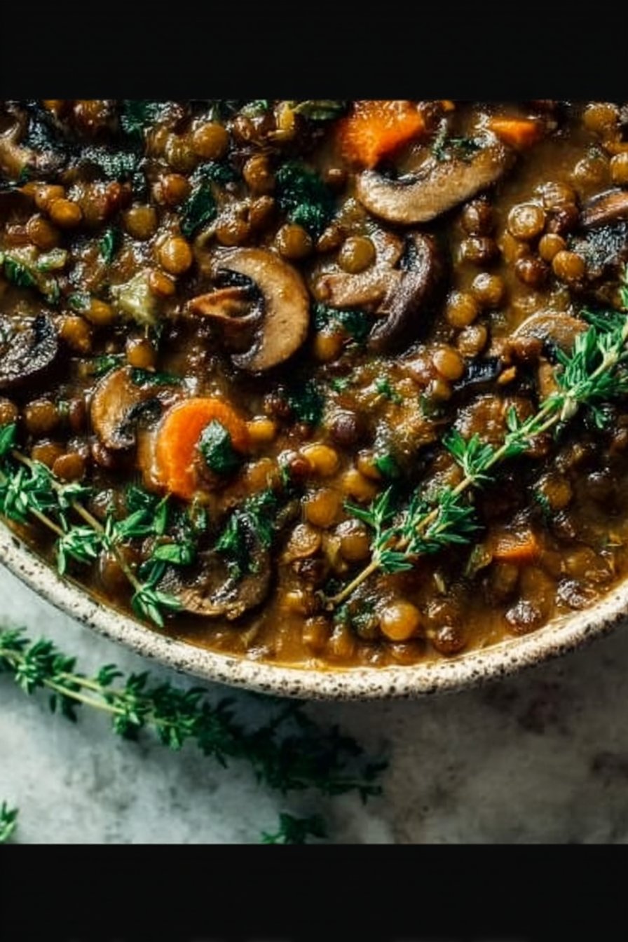Vegan Lentil Mushroom Stew