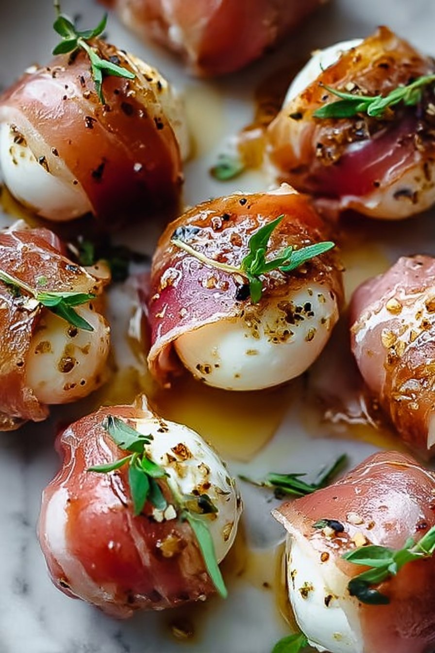 Prosciutto Wrapped Mozzarella Bites