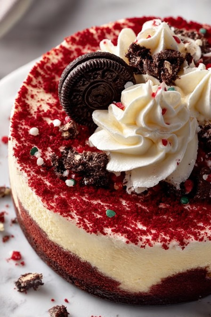 Christmas Red Velvet Cheesecake