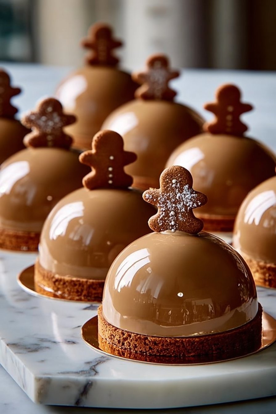 Gingerbread Latte Mousse Domes