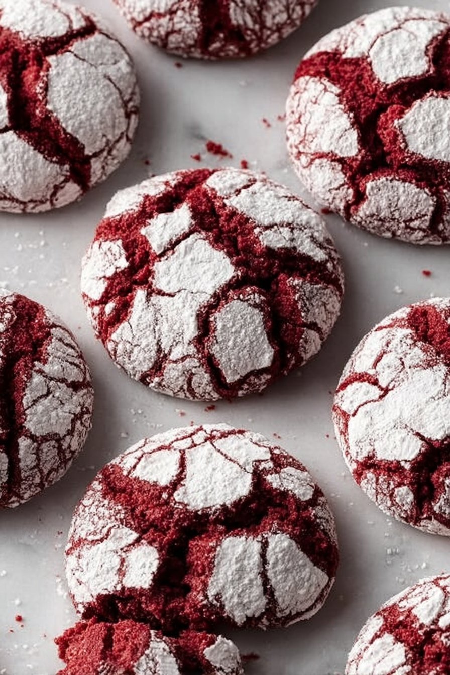 Red Velvet Crinkle Cookies