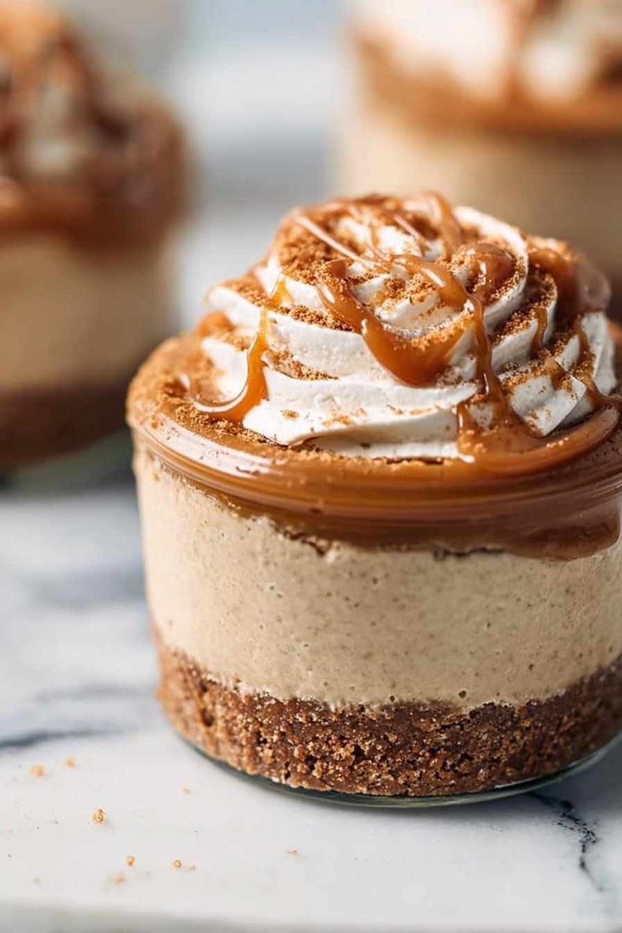 Easy No-Bake Mini Vegan Biscoff Cheesecakes