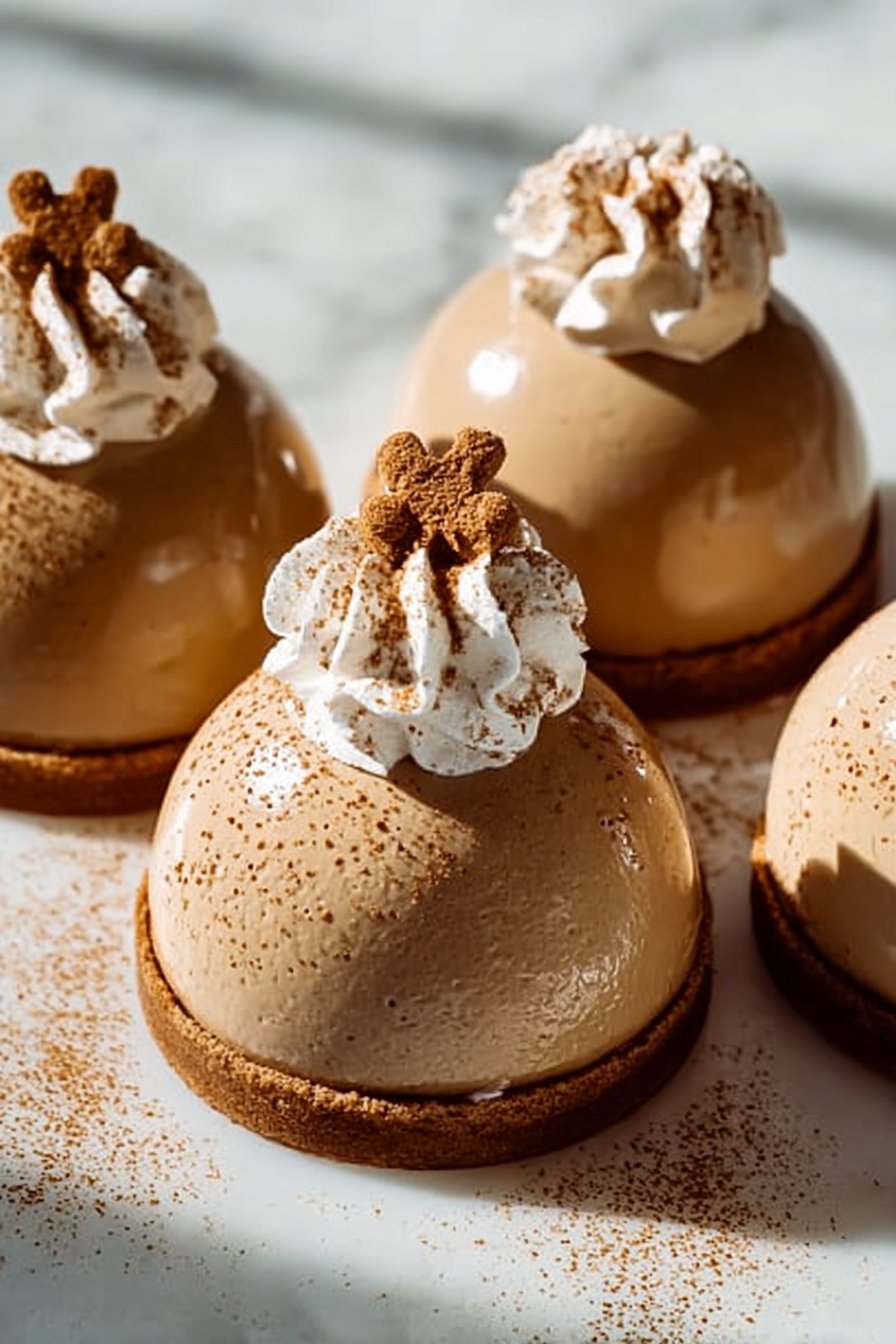 Gingerbread Latte Mousse Domes