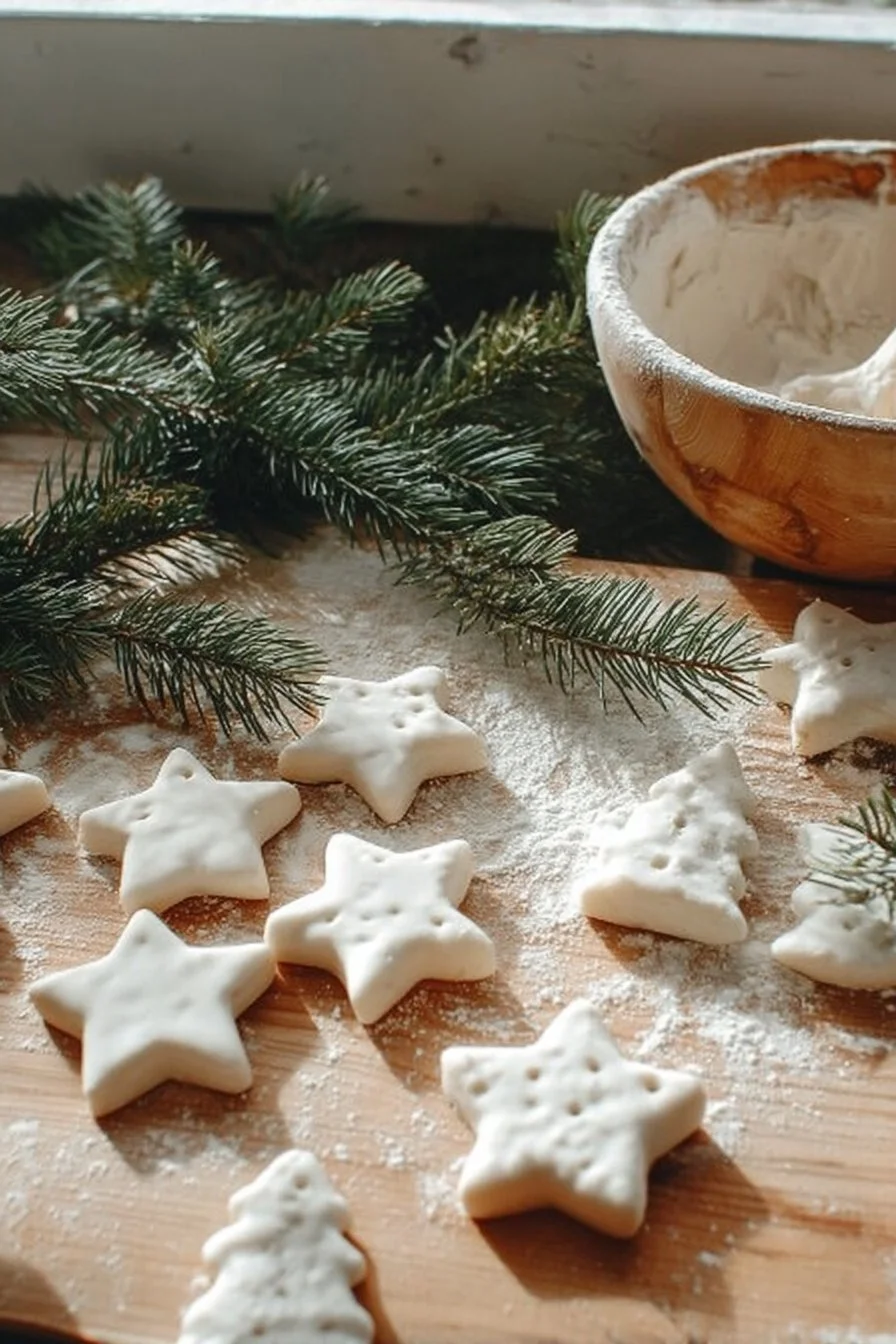 DIY Baking Soda and Cornstarch Christmas ornaments for holiday decoration