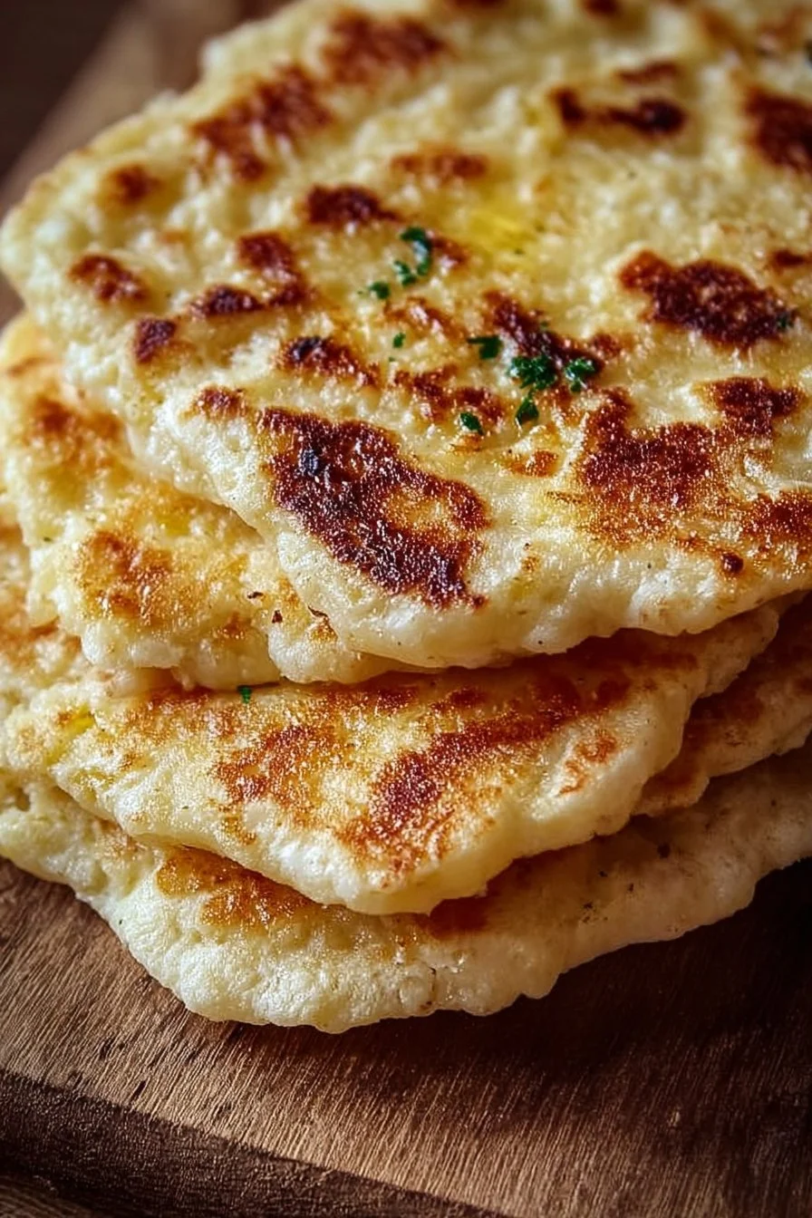 Delicious Cottage Cheese Flatbread served with fresh toppings