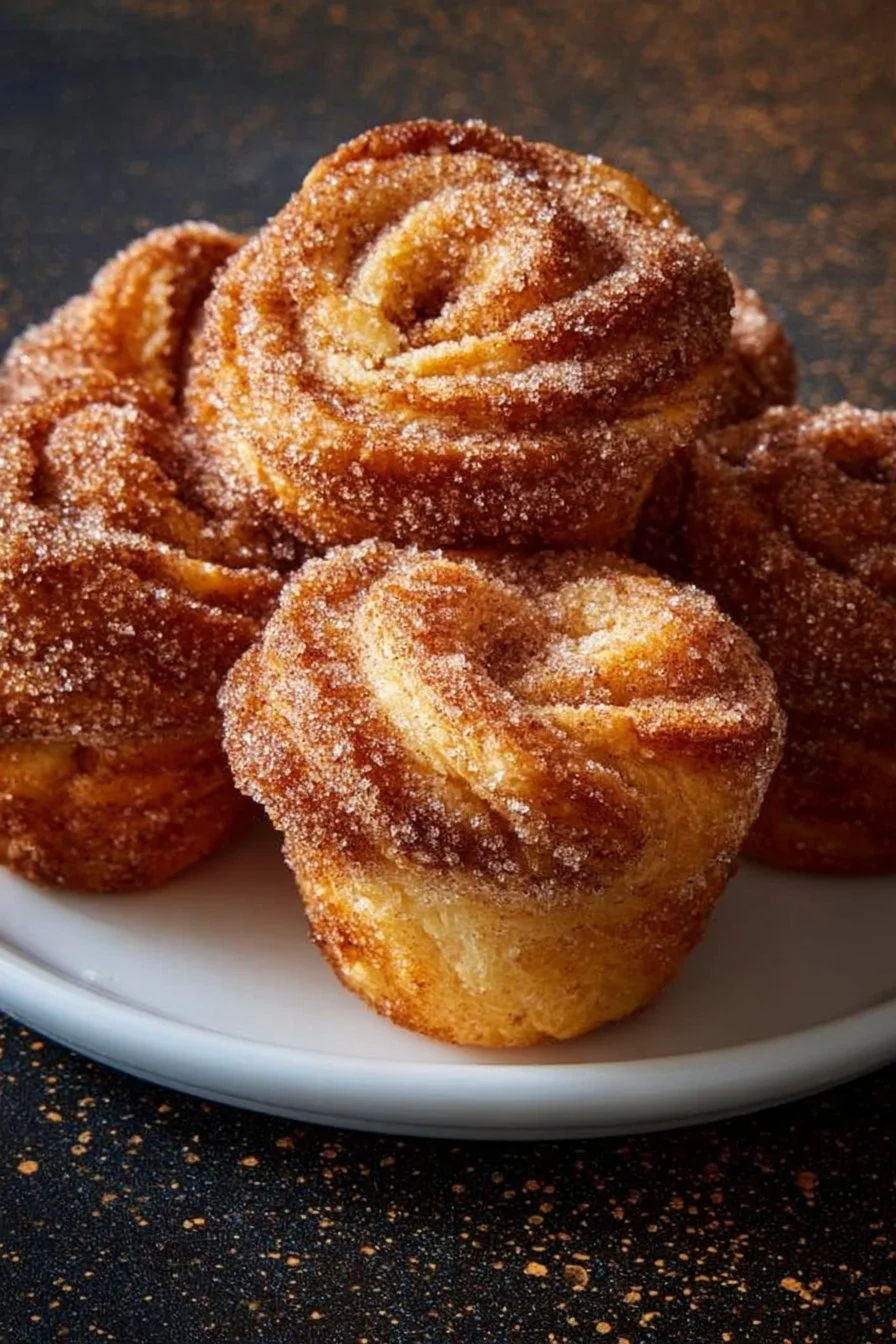 Freshly baked gluten free cruffins on a cooling rack.