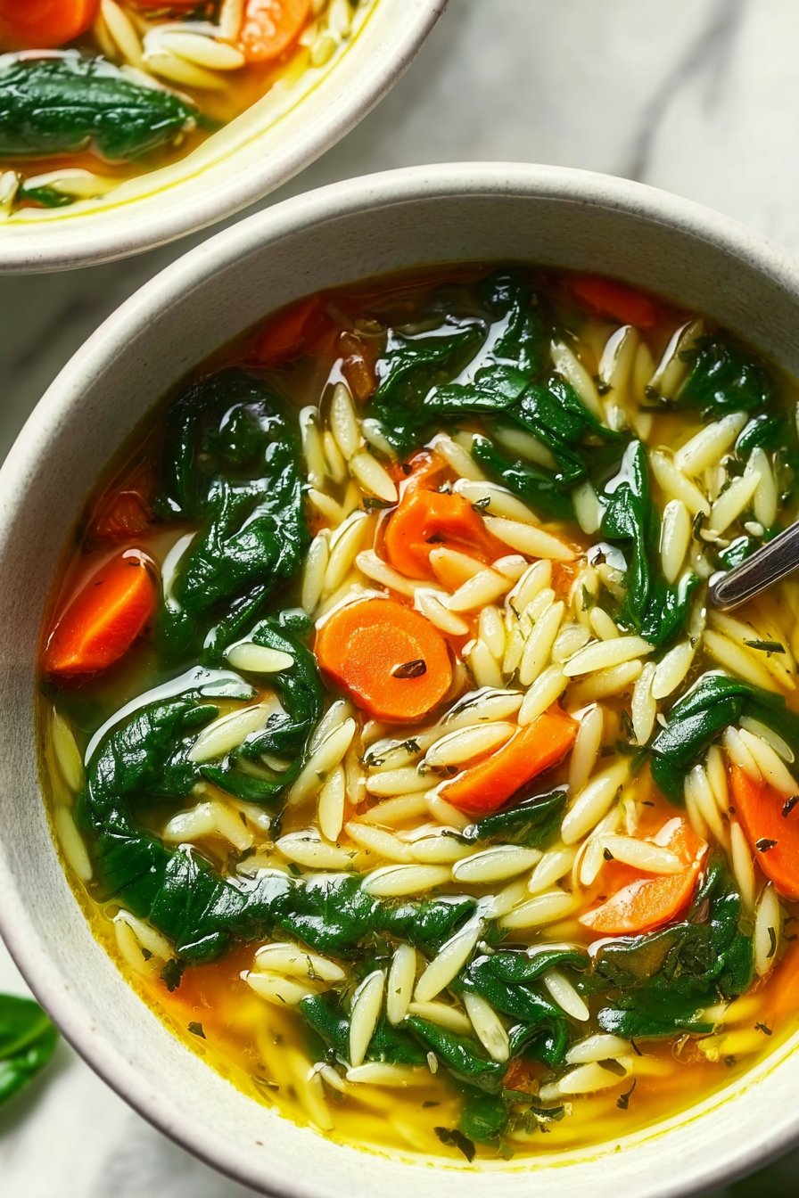 Healthy Spinach Orzo Soup