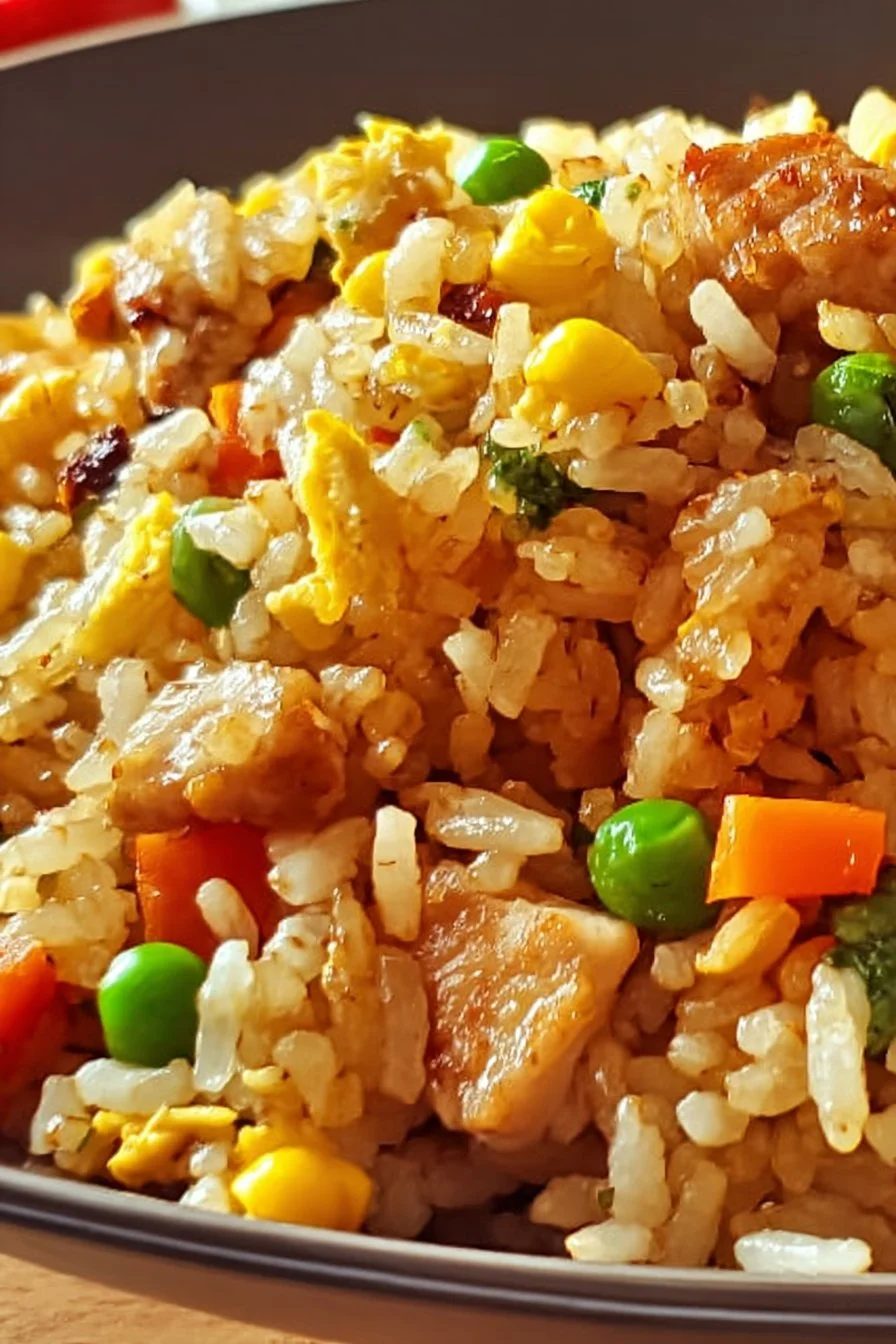Bowl of Freakin' Fantastic Fried Rice with colorful vegetables and protein