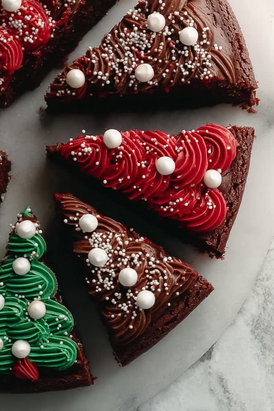 Frosted Christmas Brownies