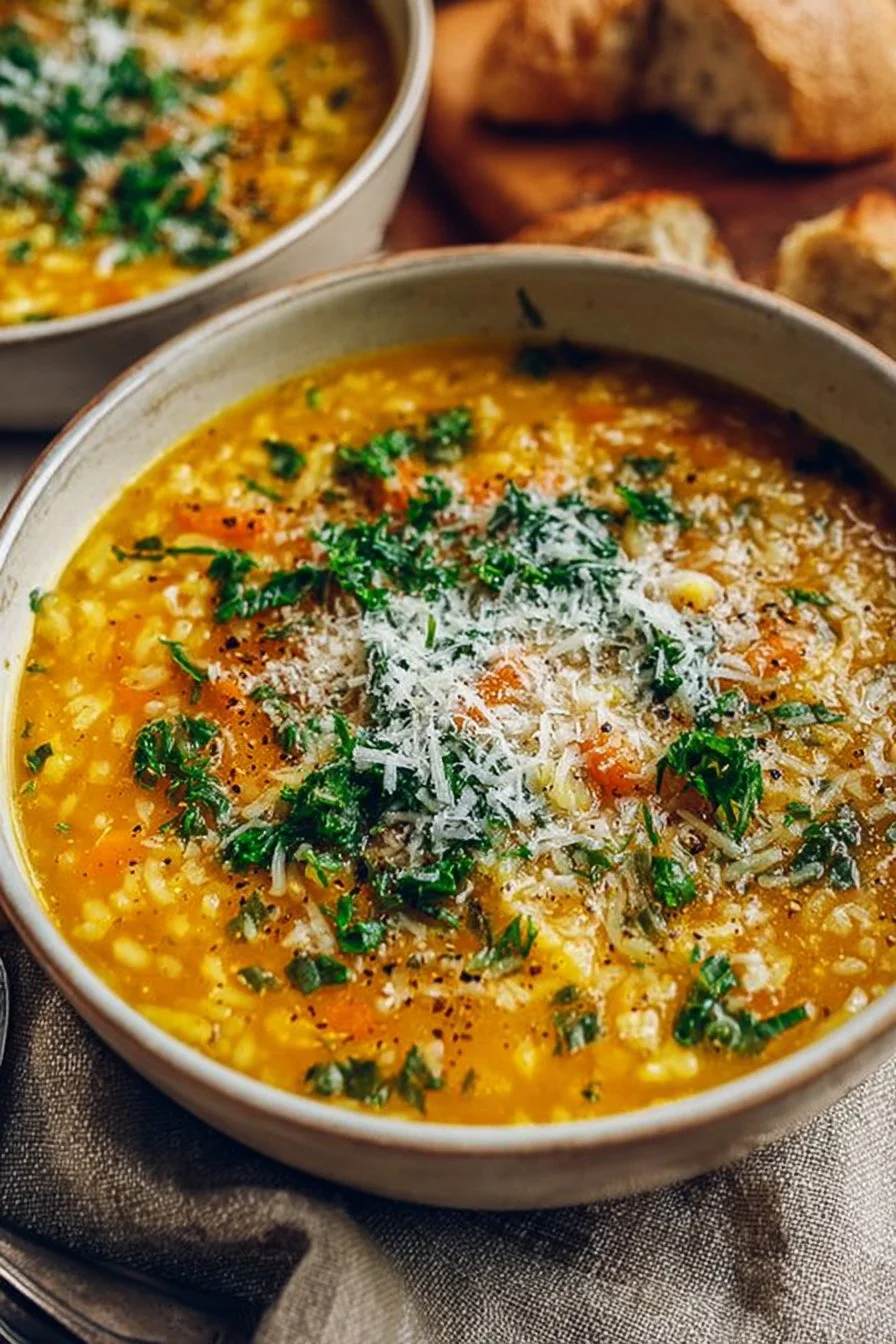 A bowl of Italian Penicillin Soup filled with fresh ingredients and flavors.