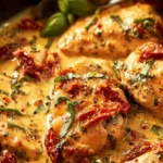 Delicious Marry Me Chicken served with herbs and creamy sauce