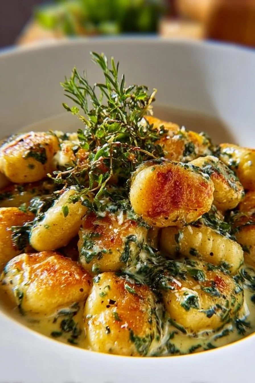 Delicious Millionaire Gnocchi served with creamy sauce on a plate