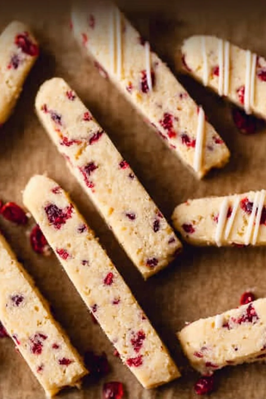 Plate of delicious Orange Cranberry Shortbread Cookies ready to enjoy