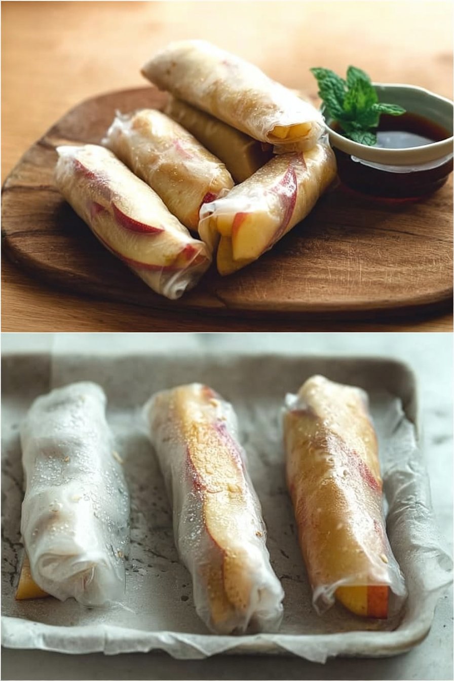 Baked Apple Pie Rice Paper Rolls