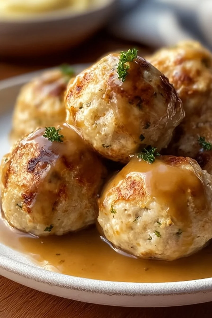Delicious Thanksgiving stuffing balls served on a festive table