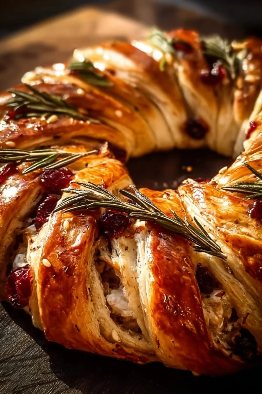 Turkey and Cheese Casserole made with crescent rolls and melted cheese