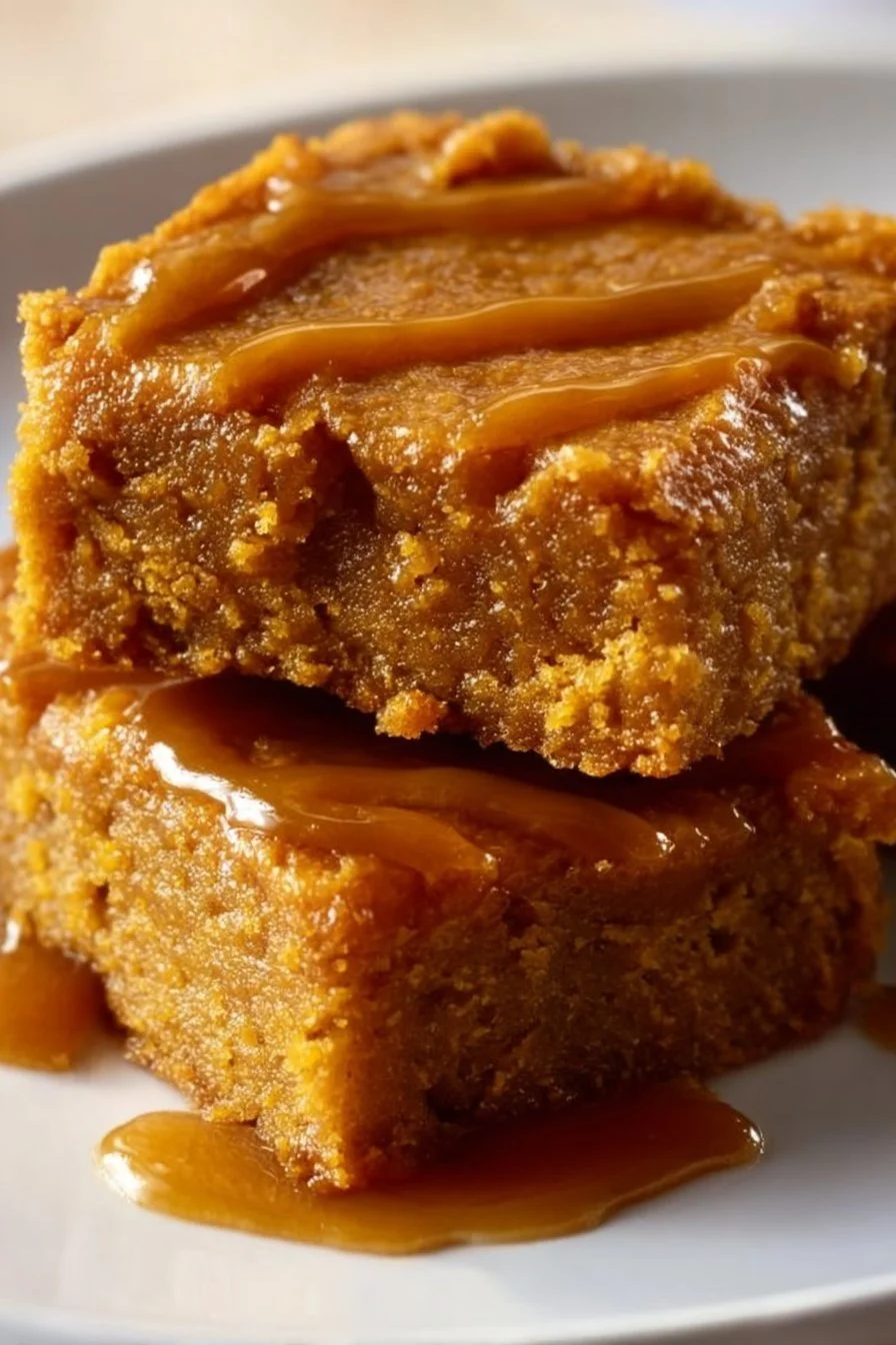 Delicious vegan and gluten-free pumpkin maple blondies on a plate