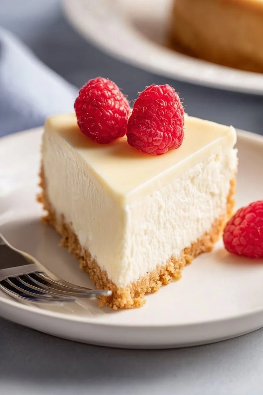 Delicious vegan cheesecake topped with fresh berries