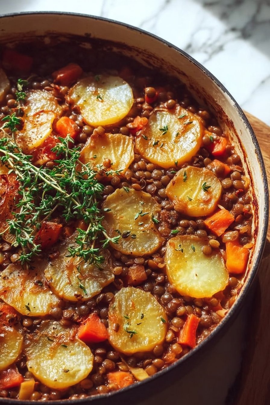 Easy Vegan Hotpot with Lentils