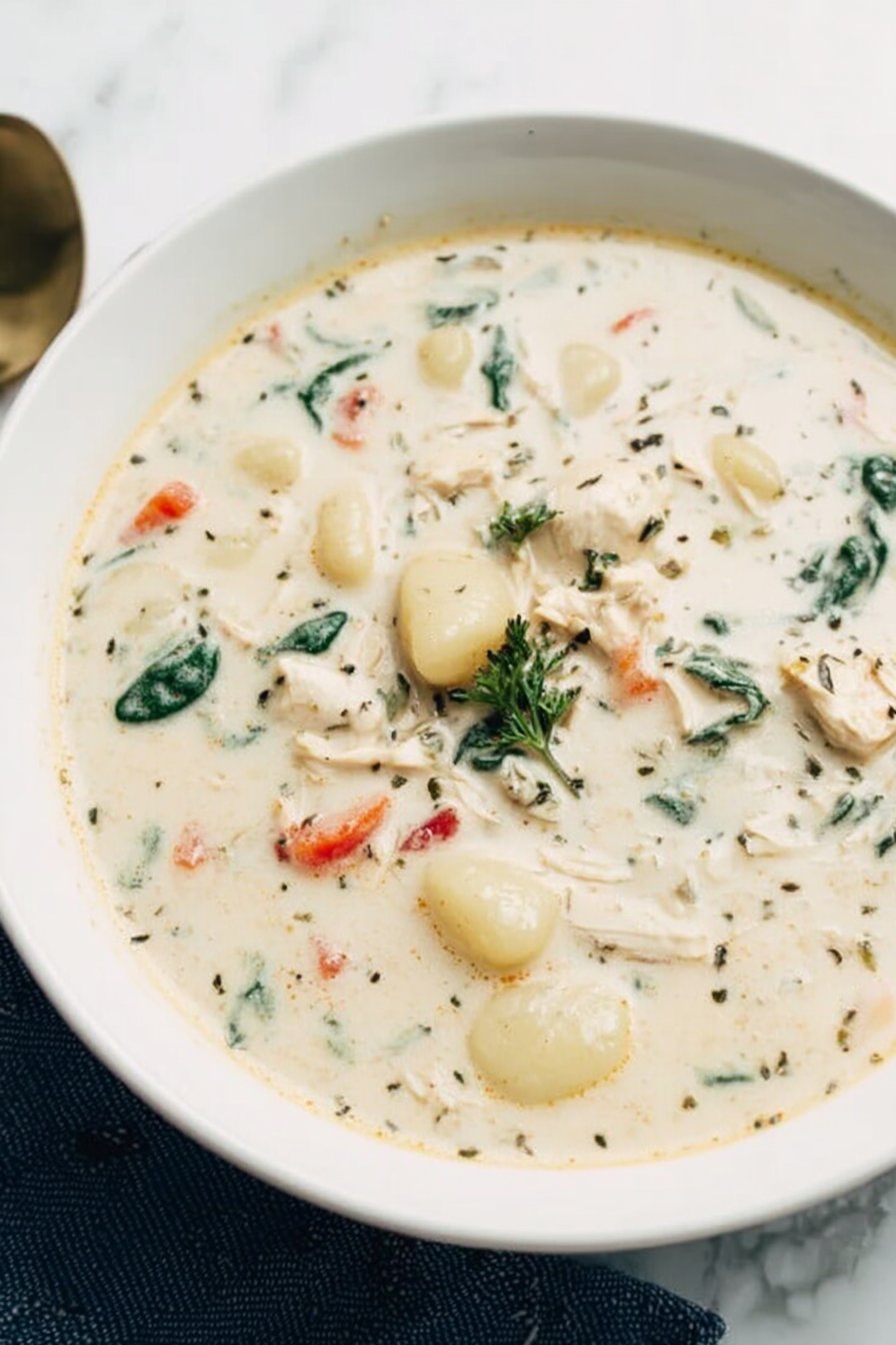 Homemade Olive Garden Chicken Gnocchi Soup