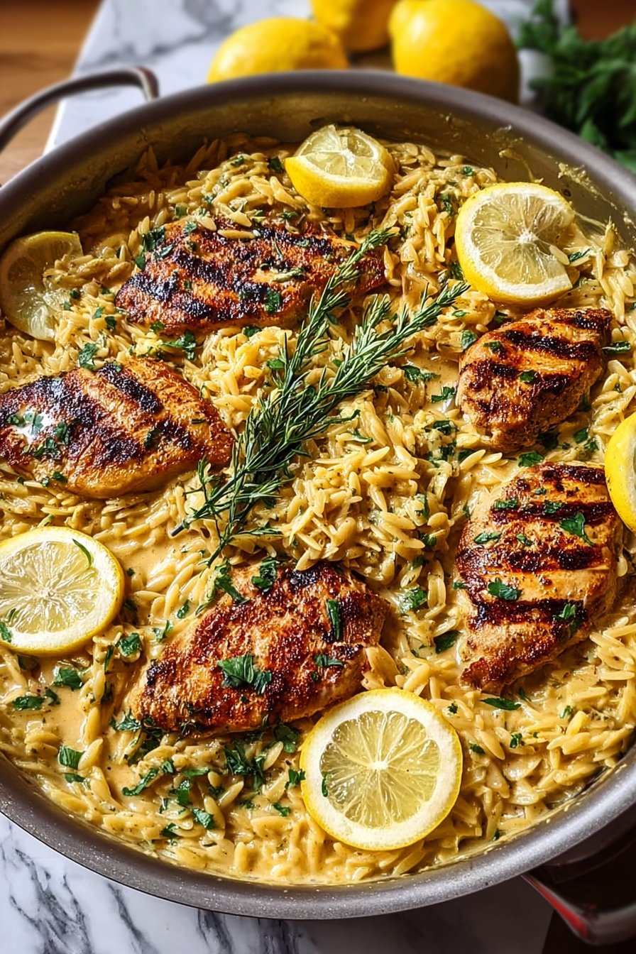 One-Skillet Creamy Lemon Chicken Orzo: A Quick Delight!