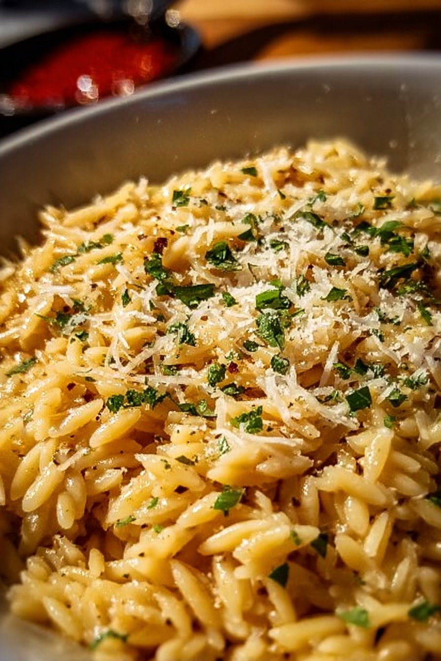 Buttery Garlic Orzo
