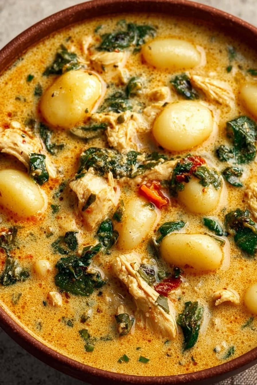 Tuscan Marry Me Chicken Gnocchi Soup