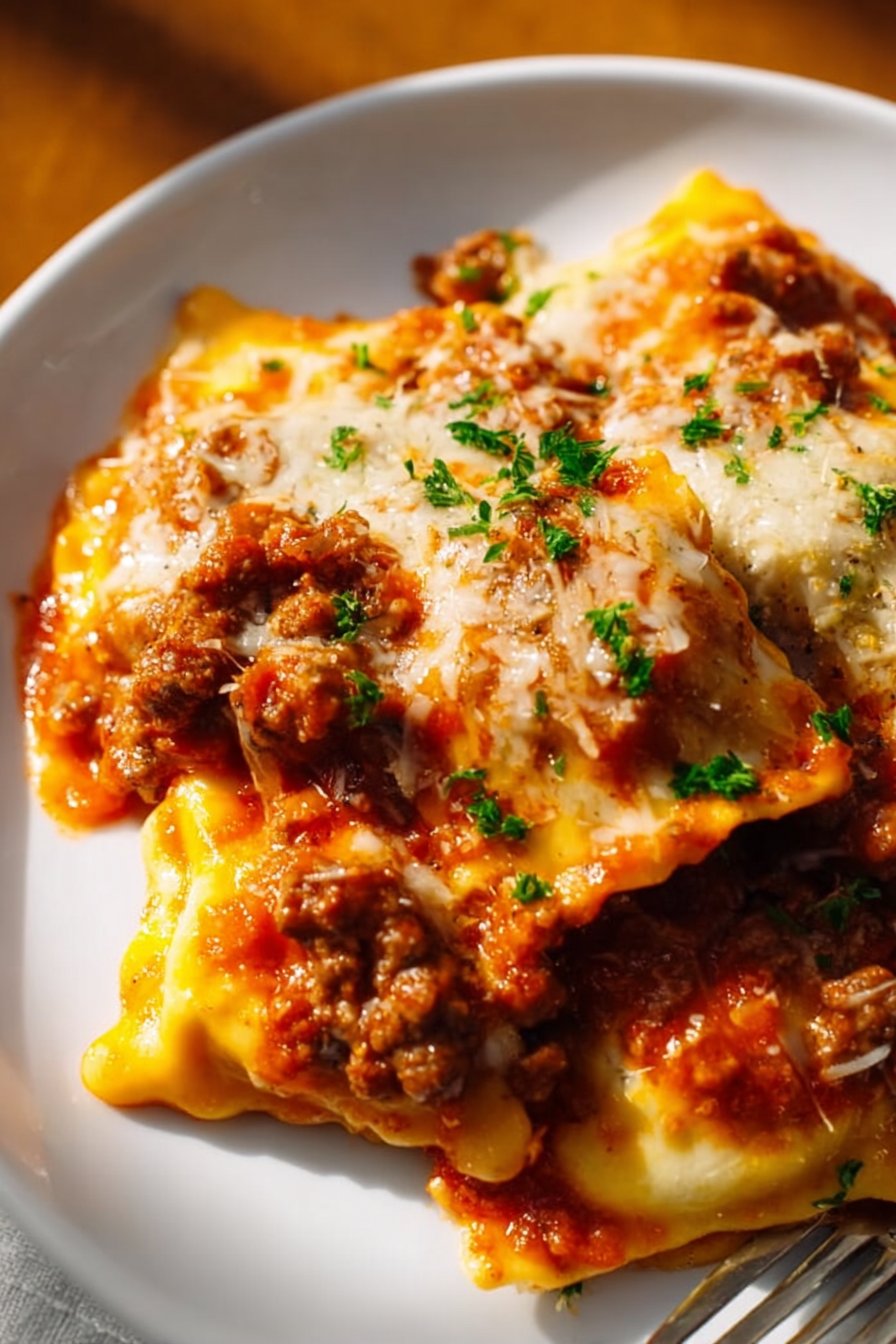 Cheesy Baked Ravioli