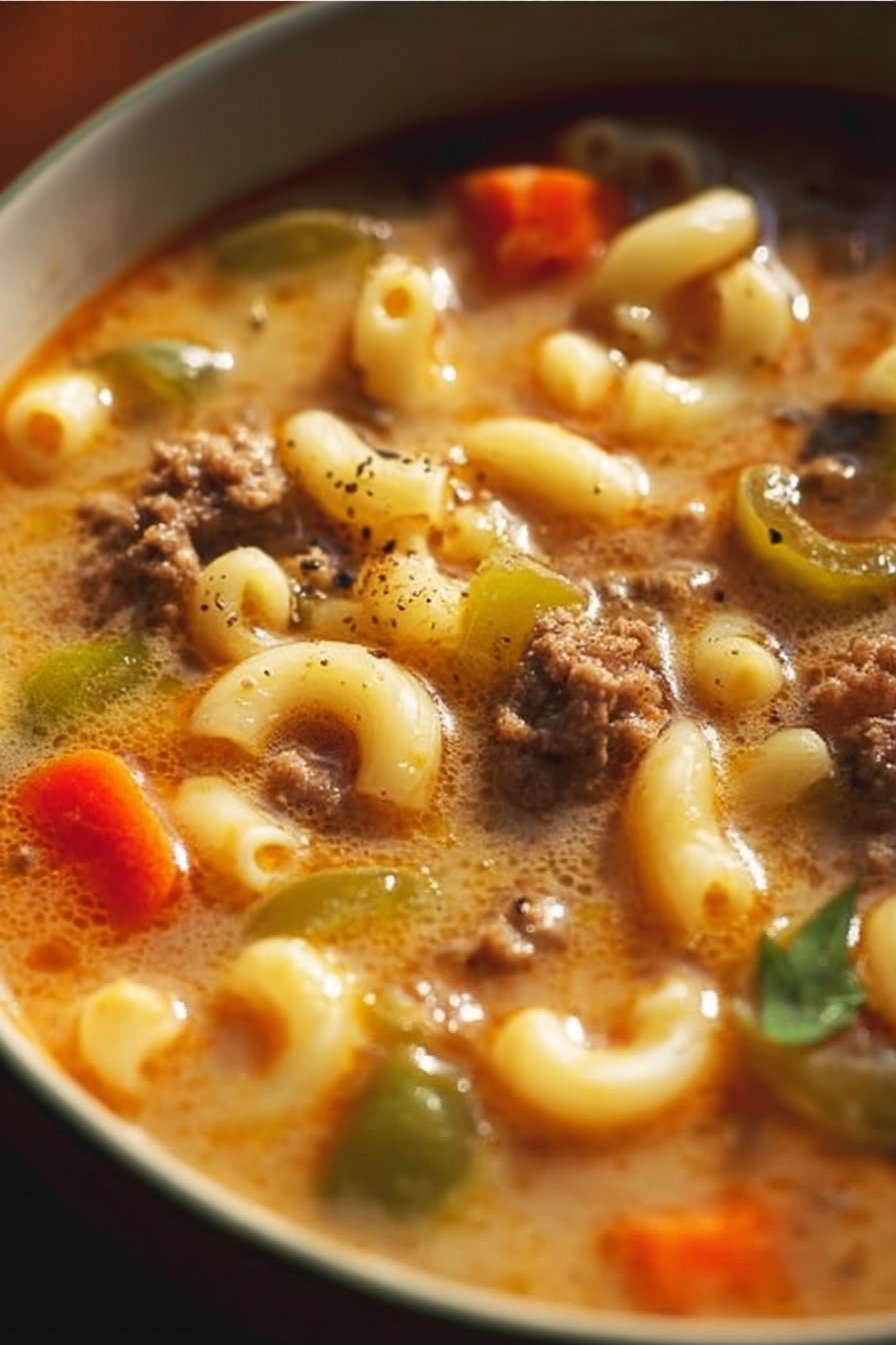 Macaroni Cheeseburger Soup