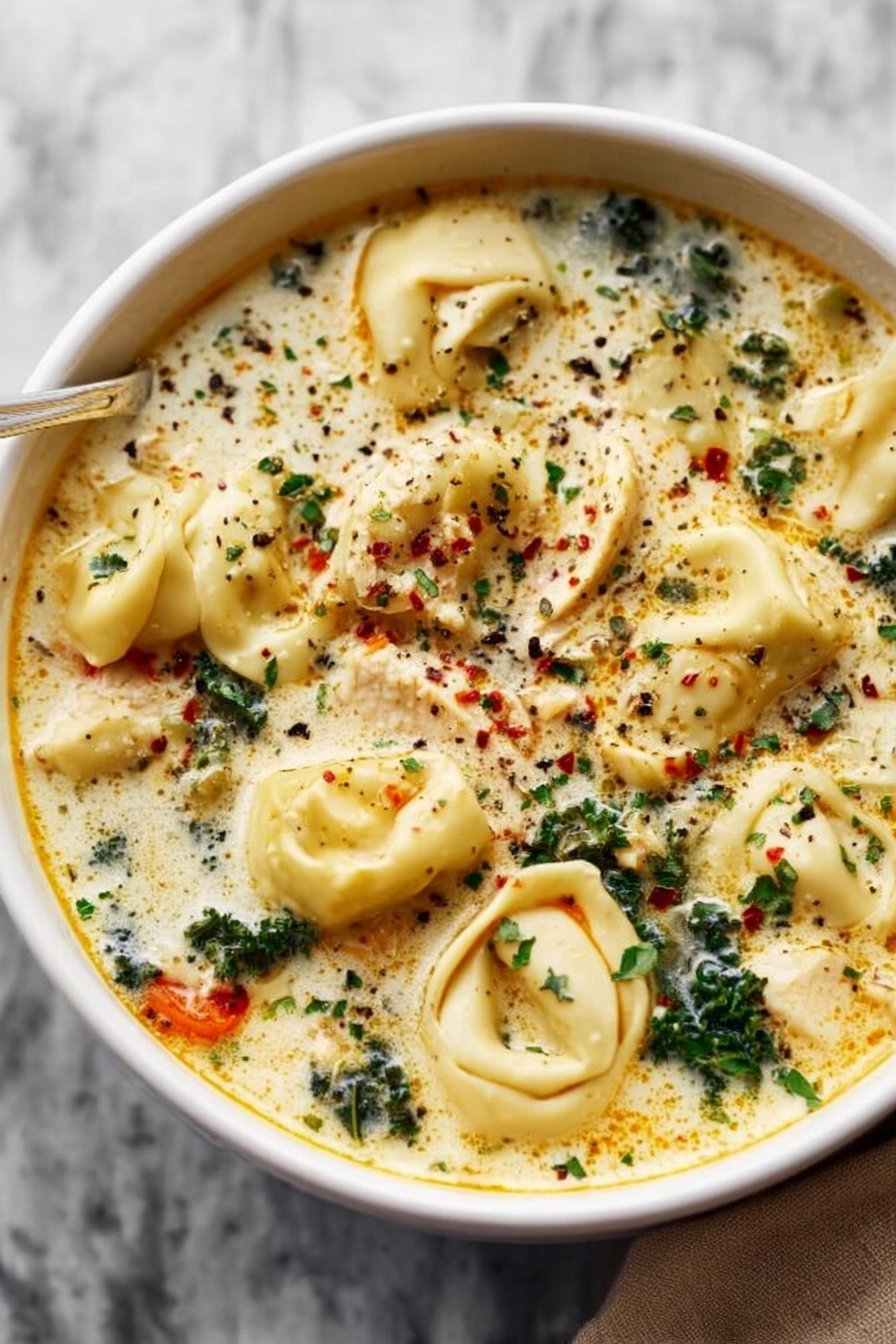 Creamy Chicken Tortellini Soup