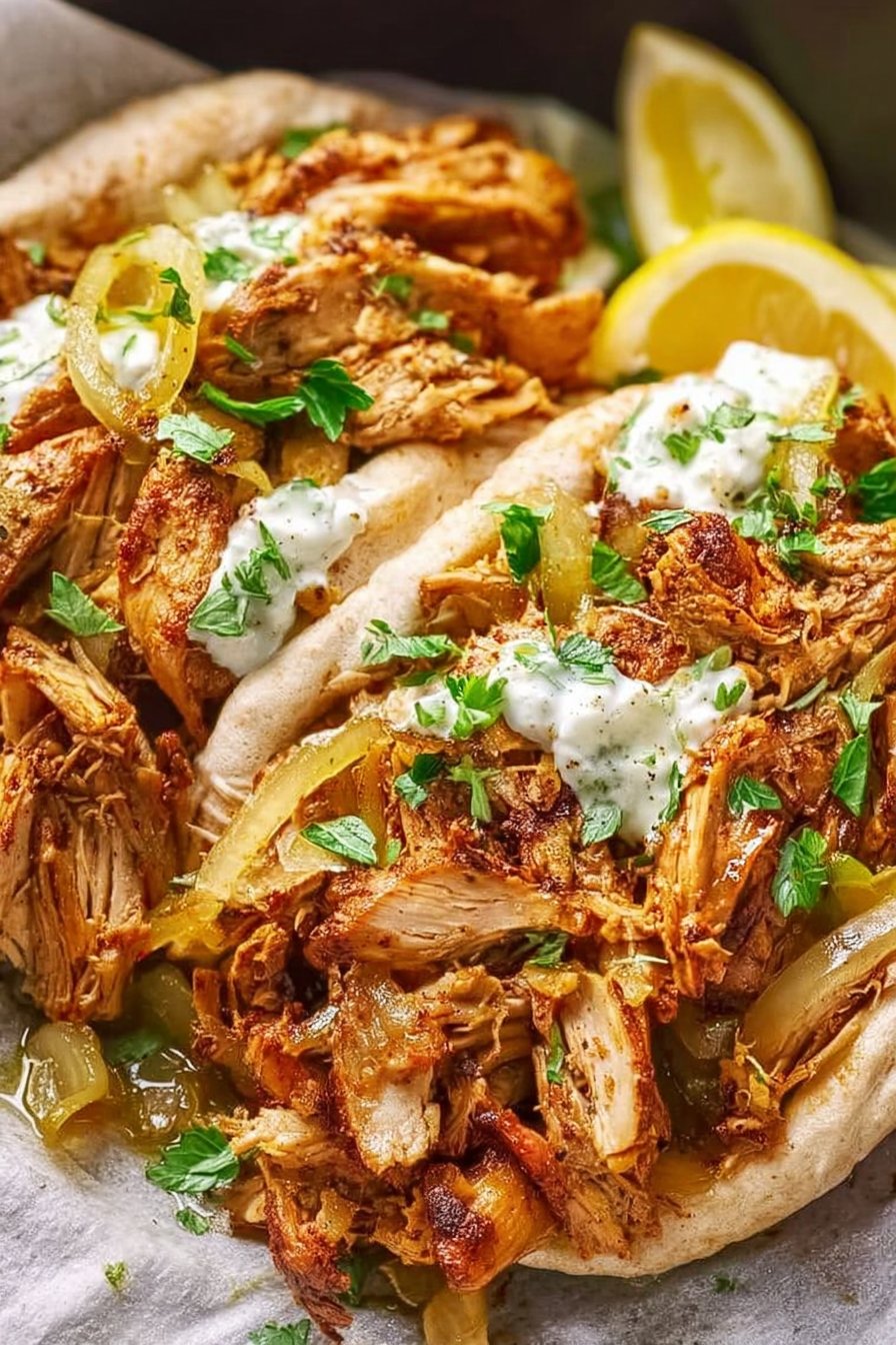 Slow Cooker Chicken Shawarma