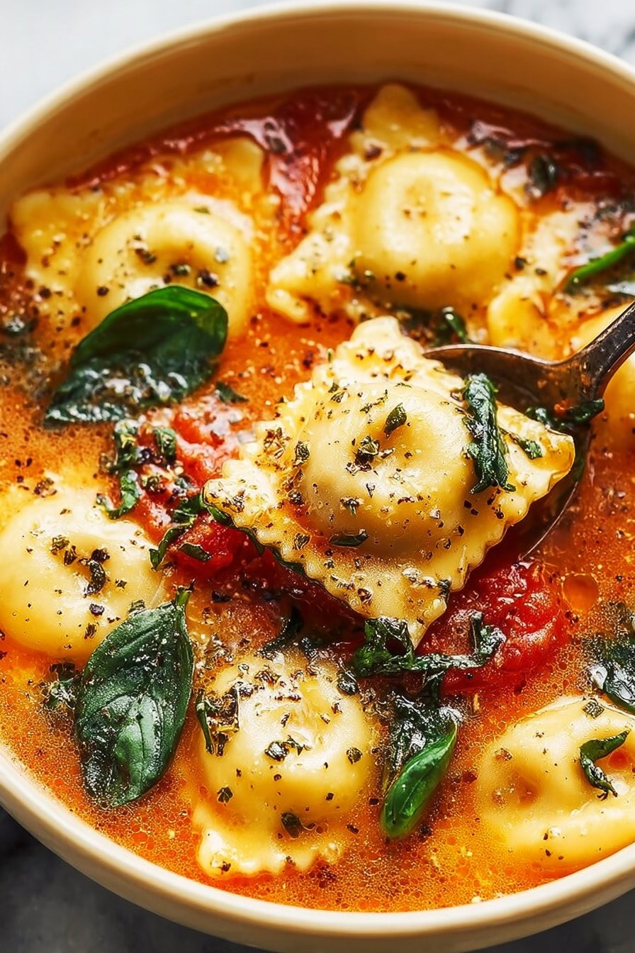 Italian Tuscan Ravioli Soup