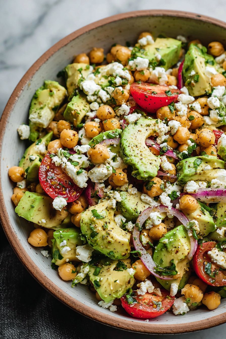 Chickpea Feta Avocado Salad