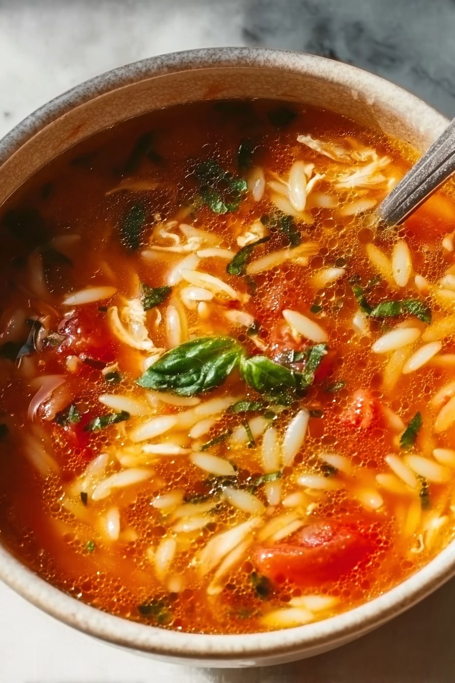 Chicken Orzo Tomato Soup Recipe