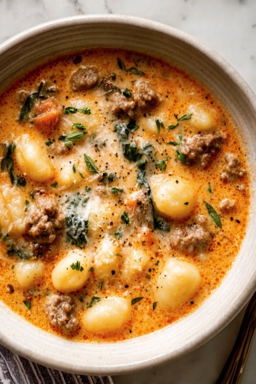 Creamy Italian Sausage Gnocchi Soup
