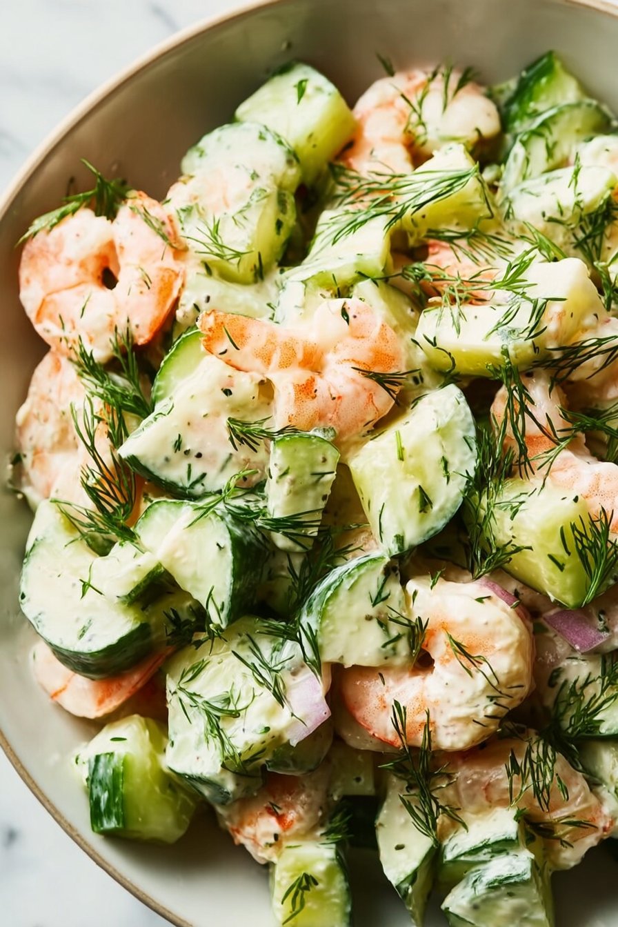 Healthy Cucumber Shrimp Salad