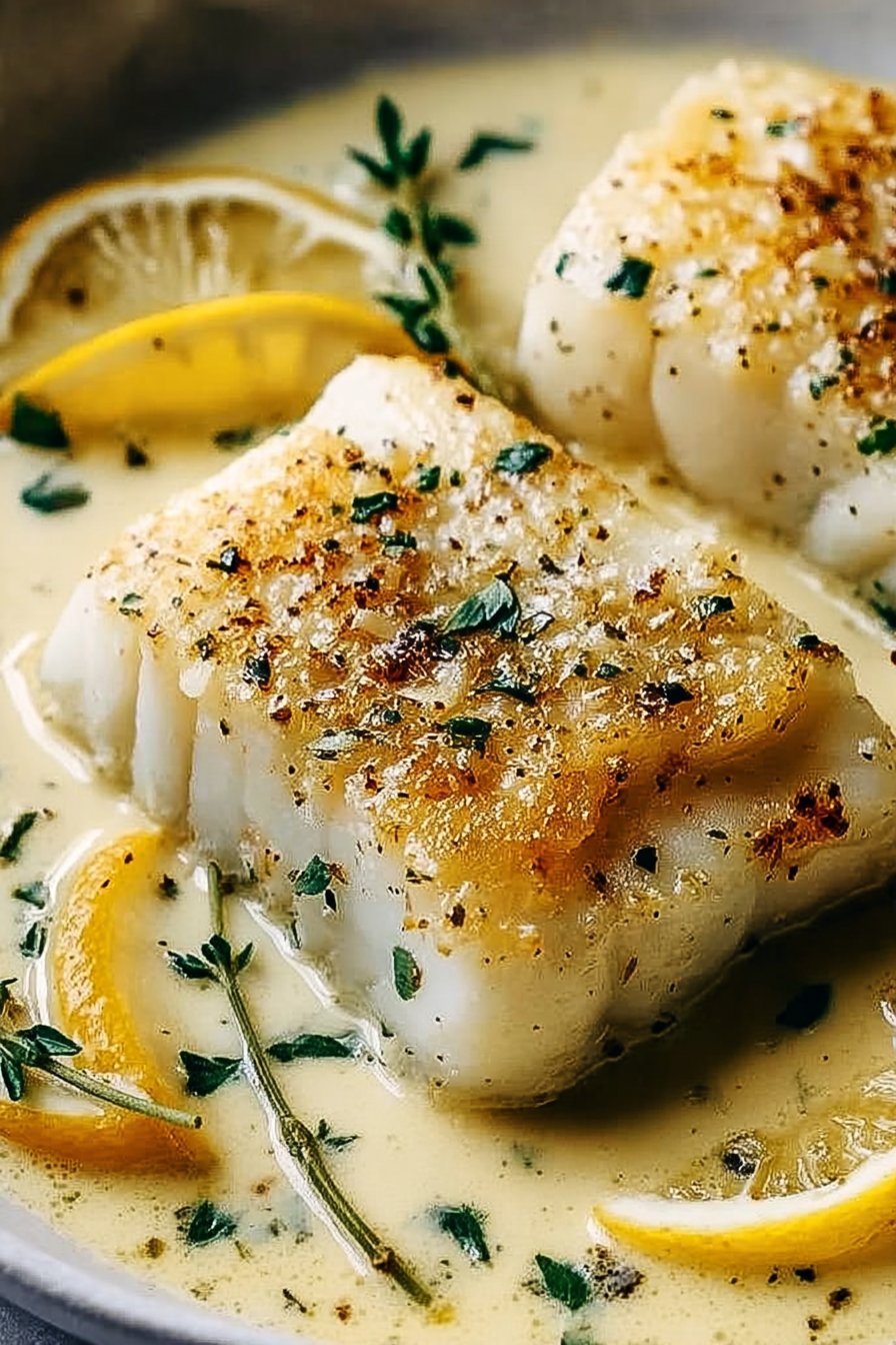 Baked Cod in Coconut Lemon Cream Sauce for Busy Weeknights