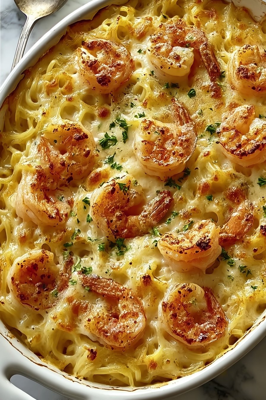 Creamy Shrimp Scampi Pasta Bake