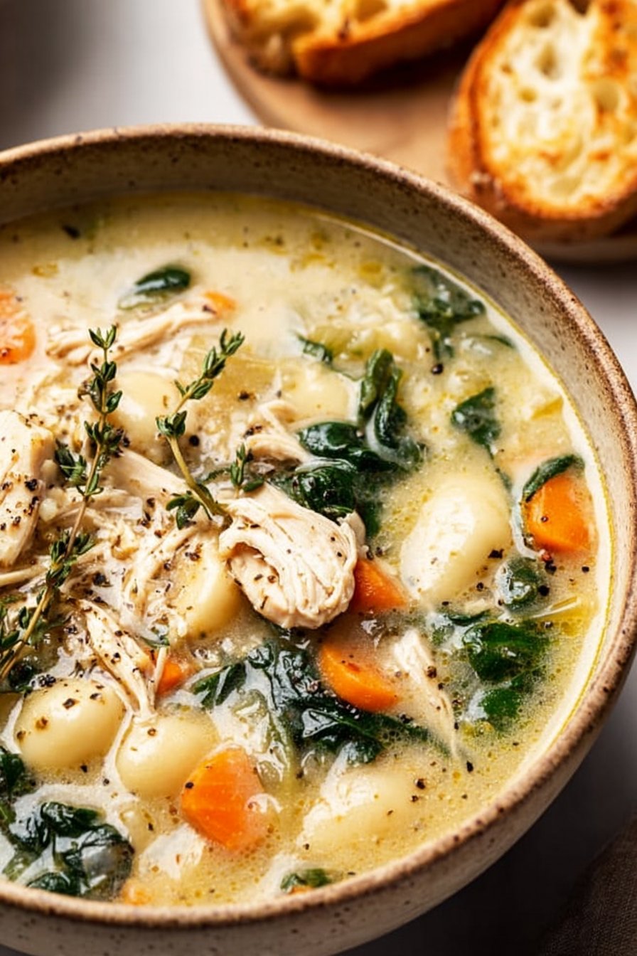 Healthy Rotisserie Chicken Gnocchi Soup